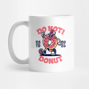 Sweet Rose Do Not Donut Happy Smiley Face Funny Retro Cartoon Vintage Comic Mug